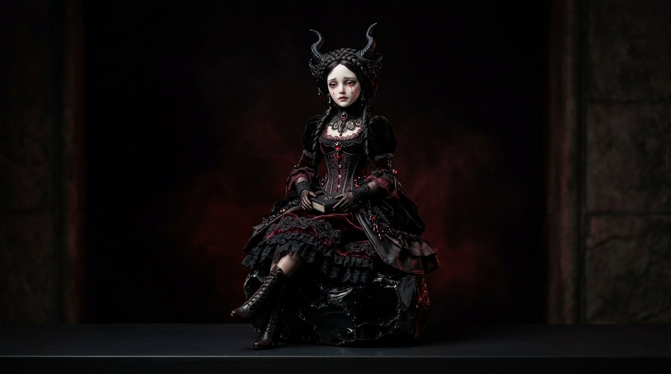 Diosa del Silencio Sombrío - Escultura gótica exclusiva de Eylen CT